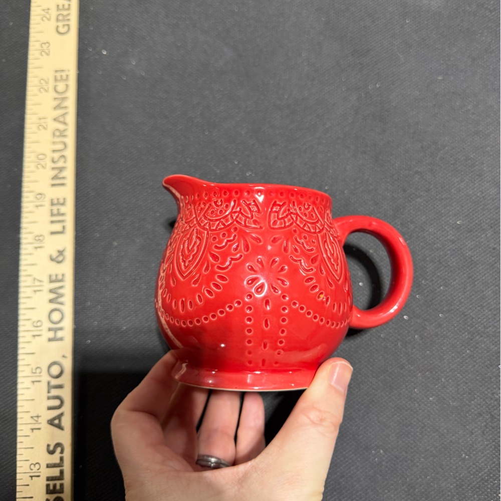 Small Red Coffee Creamer